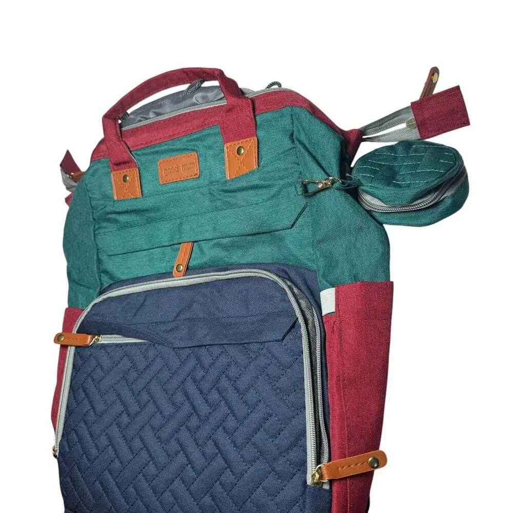 Good Mum Multifunction Diaper Bag Backpack with Changing Station/Pacifier Case